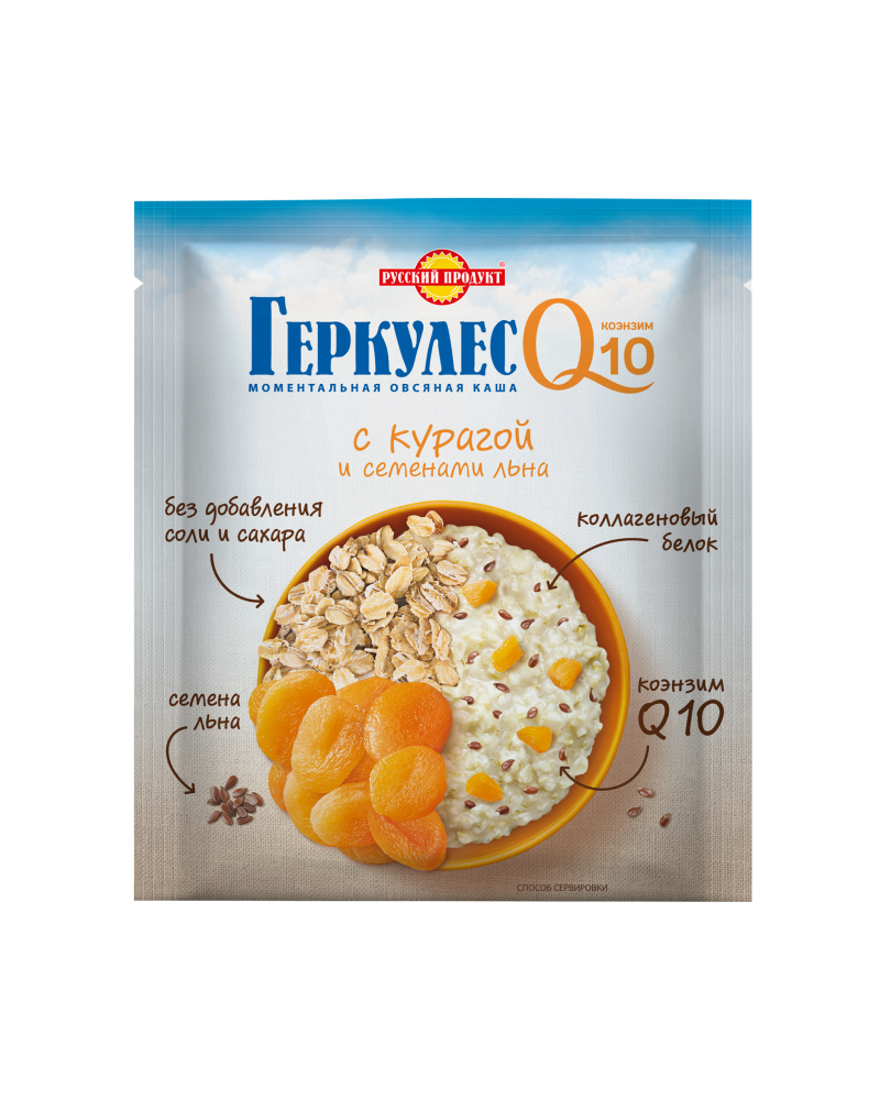 HERCULES Q10 Instant Oatmeal with Dried Apricot and Flax Seeds