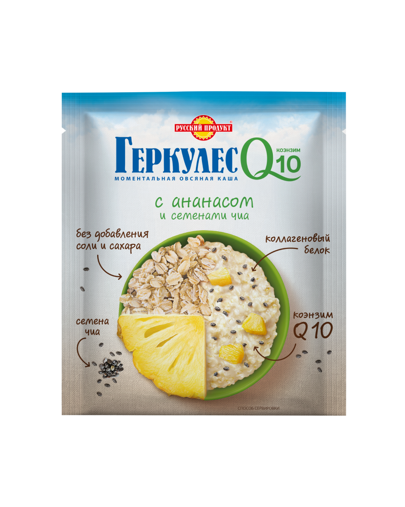 HERCULES Q10 Instant Oatmeal with Pineapple and Chia Seeds